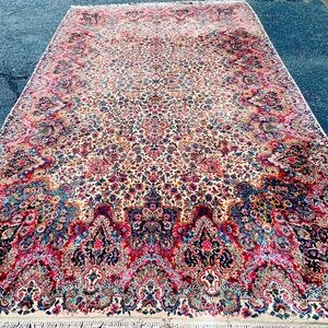 Vintage Karastan Rug 700 Series 742 Floral Kirman 8.8x12 Very Nice #42720